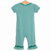 Lucky Trio Applique Romper, Green