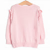 Button-Up Flutter Sleeve Sweater, Pink