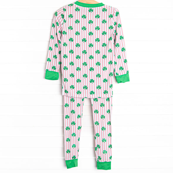 Sleepy Shamrocks Bamboo Pajama Set, Pink