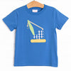 Crane Construction Applique Top, Blue