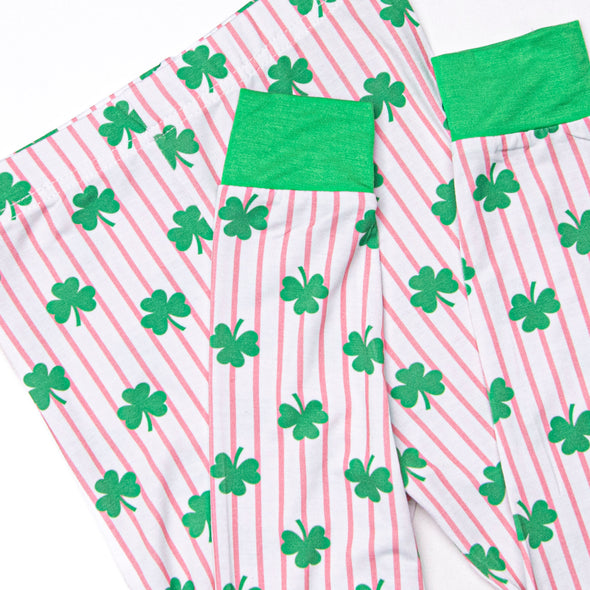 Sleepy Shamrocks Bamboo Pajama Set, Pink