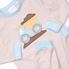 Dirt Dumper Applique Romper, Tan