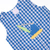 Crane Construction Applique Jon Jon, Blue