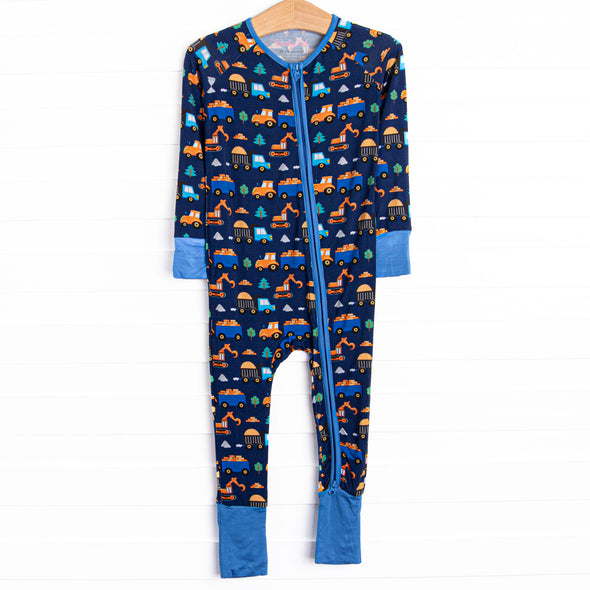 Cozy Construction Bamboo Zippy Pajama, Blue