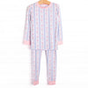 Sweet Pea Stripes Bamboo Pajama Set, Blue