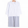 Levi Pant Set, Slate Blue Stripe