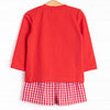 Clubhouse Mouse Smocked Long Sleeve Short Set, Red