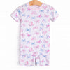 Watercolor Wings Bamboo Pajama Short Set, Purple