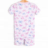 Watercolor Wings Bamboo Pajama Short Set, Purple