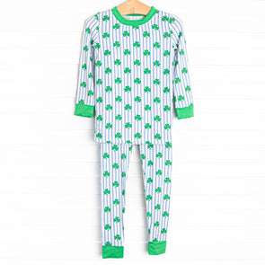 Sleepy Shamrocks Bamboo Pajama Set, Green