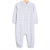 Levi Long Romper, Slate Blue Stripe