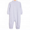 Levi Long Romper, Slate Blue Stripe