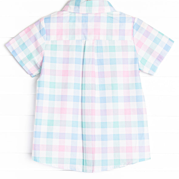 Cotton Candy Colors Button-Down Shirt, Green