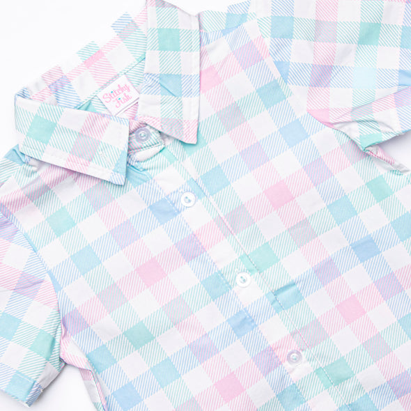 Cotton Candy Colors Button-Down Shirt, Green