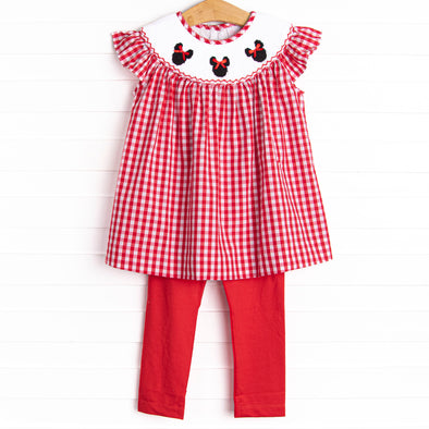 Clubhouse Mouse Smocked Legging Set, Red