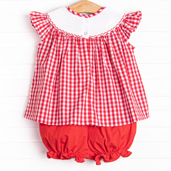 Clubhouse Mouse Smocked Bloomer Set, Red