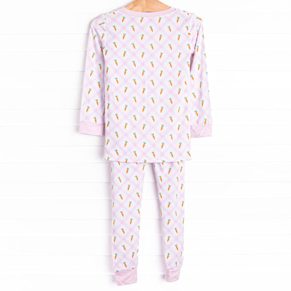 Carrot Patch Bamboo Pajama Set, Pink