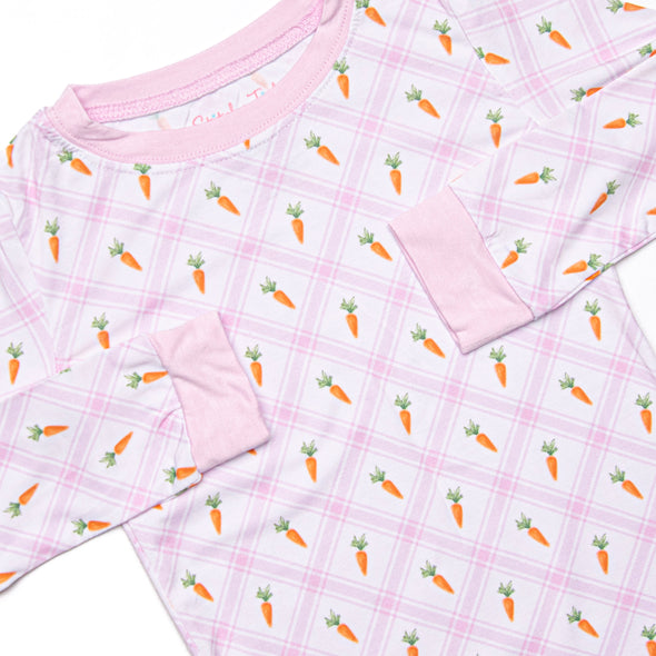 Carrot Patch Bamboo Pajama Set, Pink