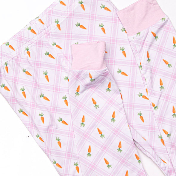 Carrot Patch Bamboo Pajama Set, Pink