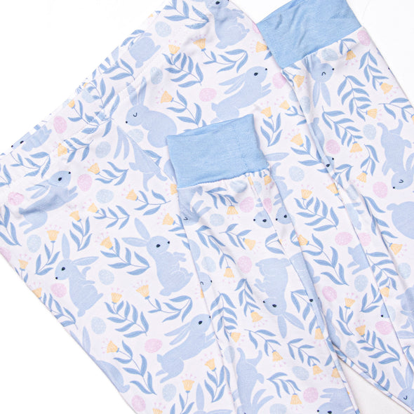 Blue Bunny Trails Bamboo Pajama Set, Blue