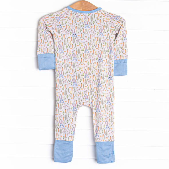 Cottontails and Carrots Bamboo Zippy Pajama, Blue