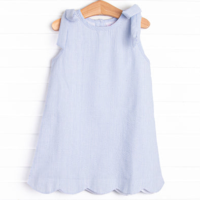 Southern Seersucker Dress, Blue