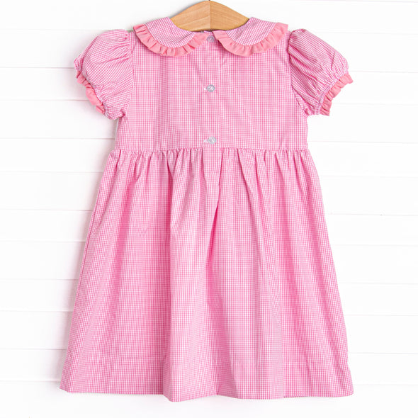 Poppy Cottontail Smocked Dress, Pink Gingham