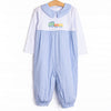 Choo Choo Charlie Applique Romper, Blue