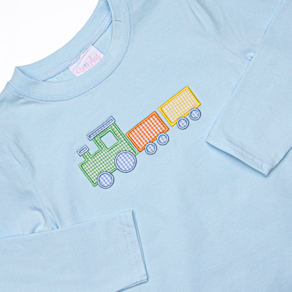 Choo Choo Charlie Applique Top, Blue