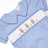 Peter Cottontail Smocked Bubble, Blue Gingham