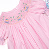 Egg-stra Special Sunday Smocked Bishop Dress, Pink