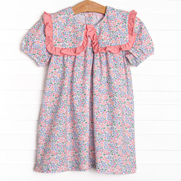 Bibsy Blooms Dress, Pink