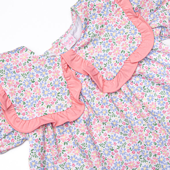 Bibsy Blooms Dress, Pink