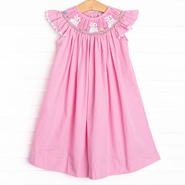 No Bunny But You Smocked Bishop Dress, Pink