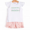 Shepherding Fields Smocked Ruffle Short Set, Pink