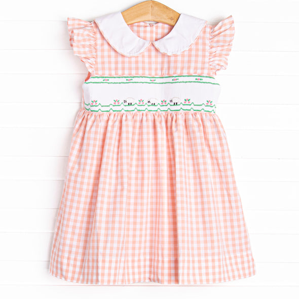 Shepherding Fields Smocked Dress, Pink