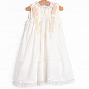 Heirloom Sleeveless Dress, White