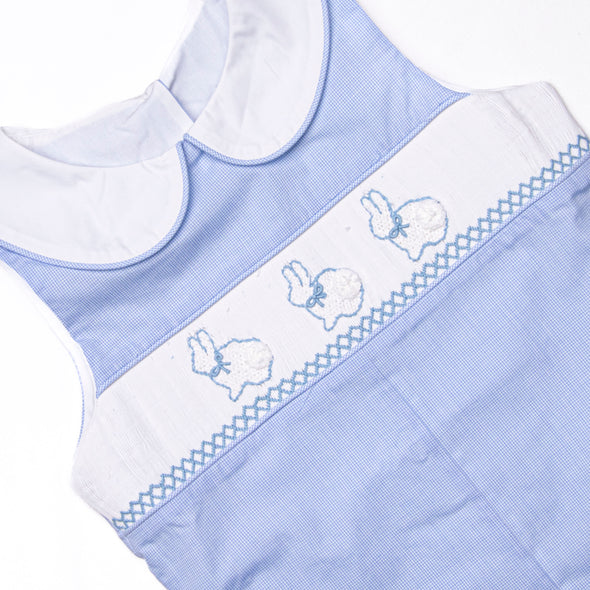 Baby Bunnies Smocked Short Jon Jon, Blue