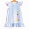 Classroom Essentials Applique Dress, Blue Stripe