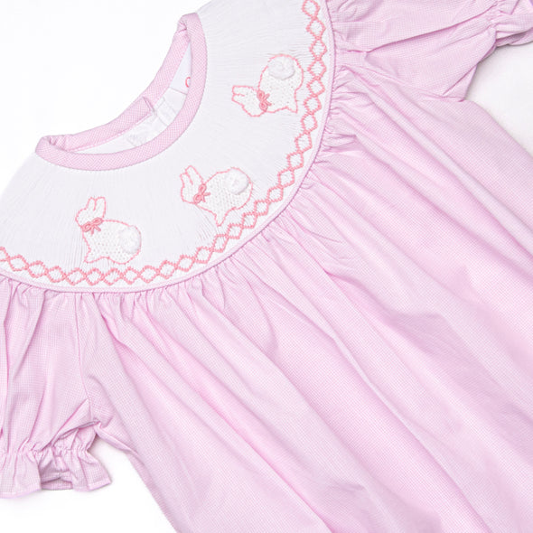 Baby Bunnies Smocked Bubble, Pink