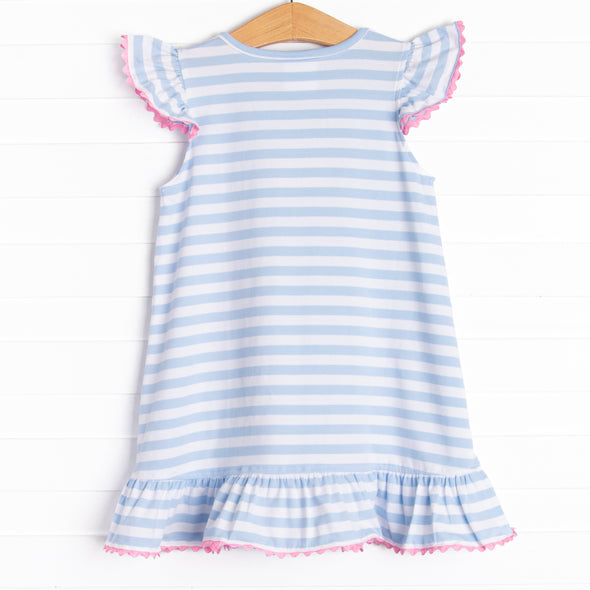 Classroom Essentials Applique Dress, Blue Stripe