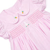 Bunny Field Fun Embroidered Dress, Pink