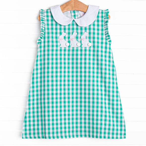 Hoppy Holiday Applique Dress, Green