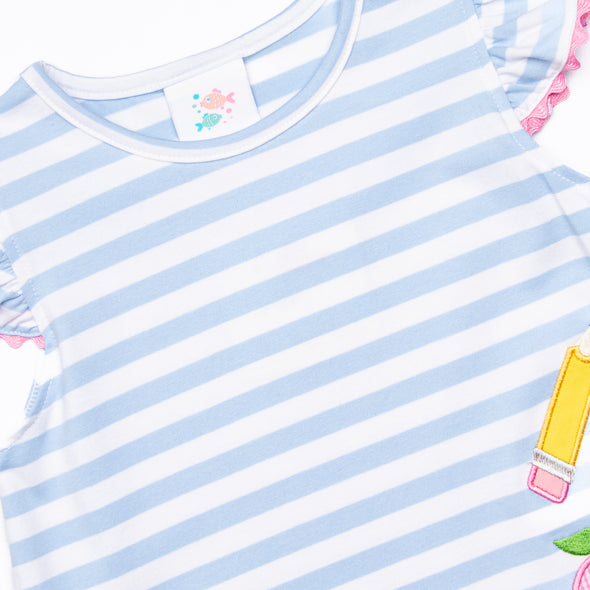 Classroom Essentials Applique Dress, Blue Stripe