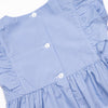 Back to School Applique Side Tie Dress, Blue Gingham