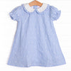 Celebration Sunday Embroidered Dress, Blue