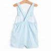 Seasonal Seersucker Short Romper, Blue