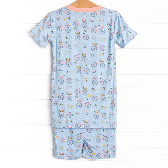 Let's Go Riding Bamboo Pajama Short Set, Blue