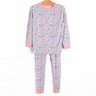 By the Bay Blooms Bamboo Pajama Set, Pink