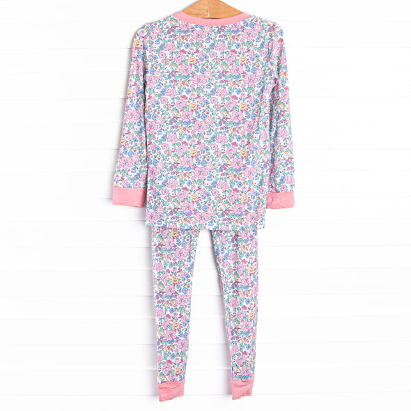 By the Bay Blooms Bamboo Pajama Set, Pink